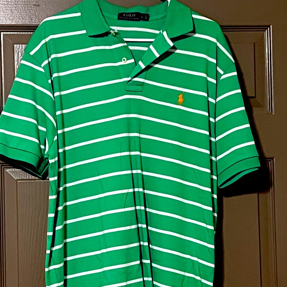 Stripped Green/White/Orange Ralph Lauren Shirt